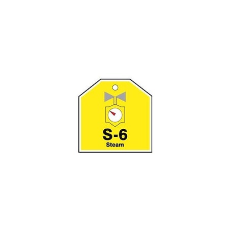 Accuform Energy Source ID Tag, S-6 STEAM, 2.5in x 2.5in, Plastic, 5PK TDJ106VPM